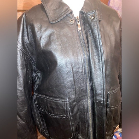 COPY - USA Leather Men's Black 'Classic Aviator' Bomber Leather Jacket NWT size… - Picture 8 of 10